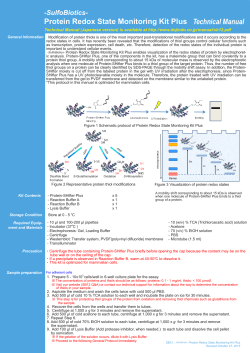 Technical Manual Protein Redox State Monitoring Kit Plus