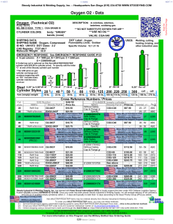 Oxygen O2 - Data - Stoody Industrial and Welding Supply