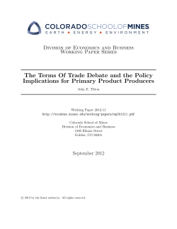 The Terms Of Trade Debate and the Policy Implications for Primary