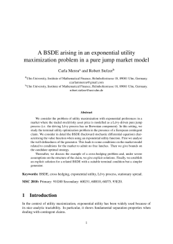 A BSDE arising in an exponential utility maximization problem in a