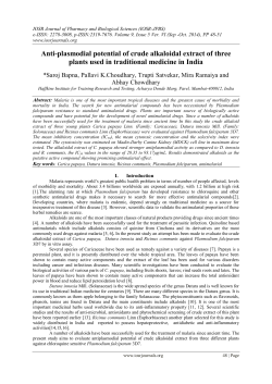 Anti-plasmodial potential of crude alkaloidal extract of three plants