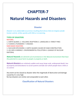 CHAPTER-7 Natural Hazards and Disasters Disaster