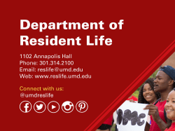 Parent Orientation Session - Department of Resident Life