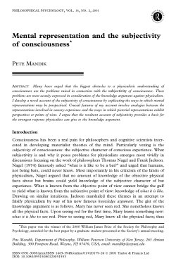 Mental representation and the subjectivity of