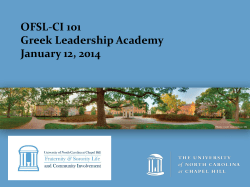 OFSL-CI 101 Greek Leadership Academy January 12