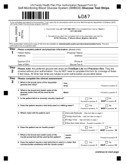 Self-Monitoring Blood Glucose System (SMBGS) Glucose Test Strips
