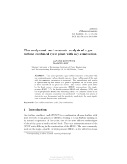 Thermodynamic and economic analysis of a gas turbine combined