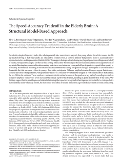 The Speed-Accuracy Tradeoff in the Elderly Brain - Eric