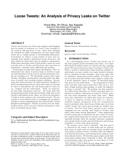 Loose Tweets: An Analysis of Privacy Leaks on Twitter