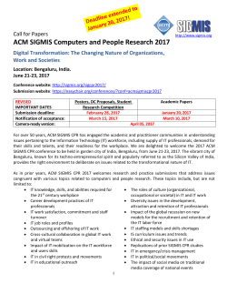 ACM SIGMIS Computers and People Research 2017