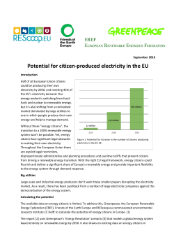 Potential for citizen-produced electricity in the EU