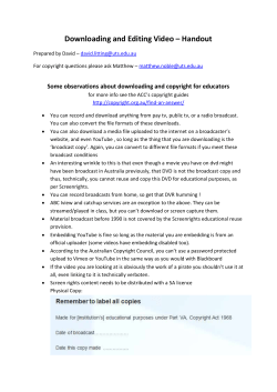 Downloading and Editing Video Handout