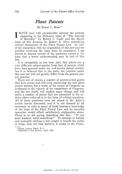 Journal of the Patent Office Society Plant Patents