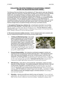 Bolsover Recovery Model