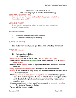 B6Tools-Tools of the Trade-Teacher PreAP BIOLOGY&mdash;LESSON