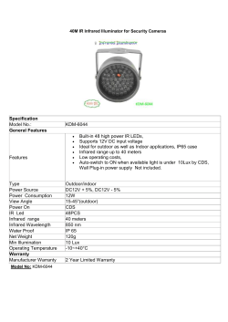 40M IR Infrared Illuminator for Security Cameras Specification Model