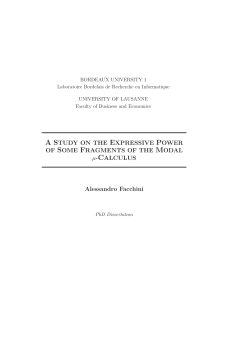A STUDY ON THE EXPRESSIVE POWER OF