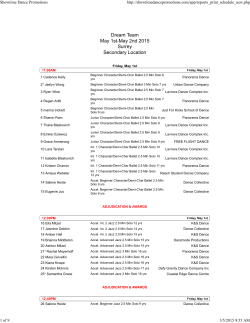 Dream Team May 1st-May 2nd 2015 Surrey Secondary Location