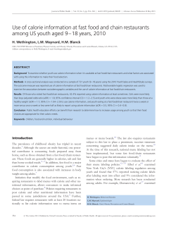 Use of calorie information at fast food and chain