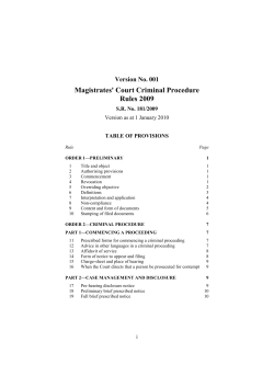 Magistrates` Court Criminal Procedure Rules 2009