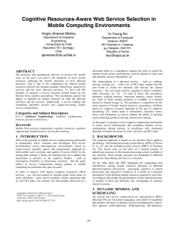 Cognitive Resources-Aware Web Service Selection in Mobile