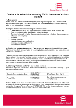 Guidance for Schools informing ECC in the
