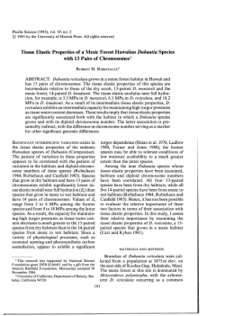 Tissue Elastic Properties of a Mesic Forest Hawaiian