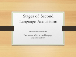 Stages of Second Language Acquisition