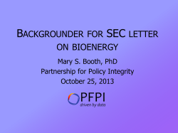 Biomass briefing - Partnership for Policy Integrity