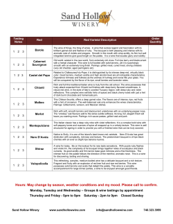 Tasting Notes Red Red Varietal Description Order Quantity 1 2 3