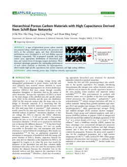 Hierarchical Porous Carbon Materials with High Capacitance