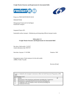 Freight Market Structure and Requirements for