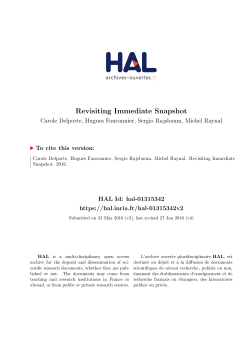Revisiting Immediate Snapshot - HAL
