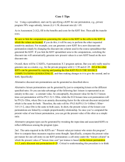 Case 1 Tips - IU Oncourse