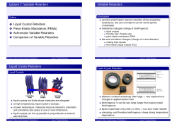 Lecture 7: Variable Retarders