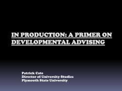 Academic Advising as a Counseling Opportunity