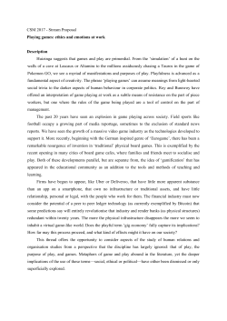 Playing Games: Ethics and Emotions at Work