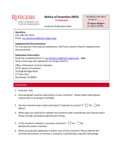 Notice of Invention (legacy Rutgers)