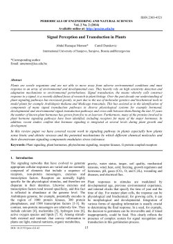 Signal Perception and Transduction in Plants