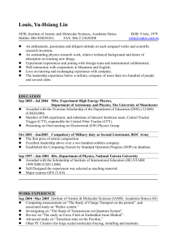 CV excen - Manchester HEP - The University of Manchester