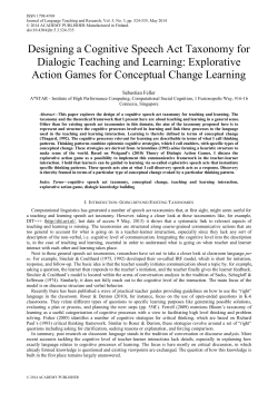 Designing a Cognitive Speech Act Taxonomy for Dialogic Teaching