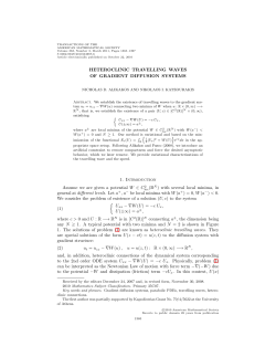HETEROCLINIC TRAVELLING WAVES OF GRADIENT DIFFUSION