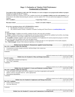 Stage 1 Field Experience Log: Fundamentals of Education