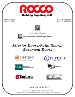 Exterior Doors/Patio Doors/ Basement Doors