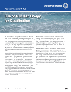 Use of Nuclear Energy for Desalination
