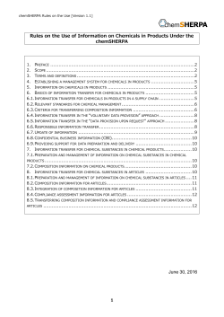 Rules on the Use of Information on Chemicals in