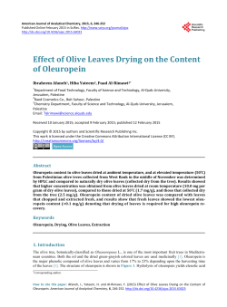 Effect of Olive Leaves Drying on the Content of Oleuropein