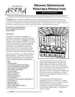 Organic Greenhouse Vegetable Production ~ PDF