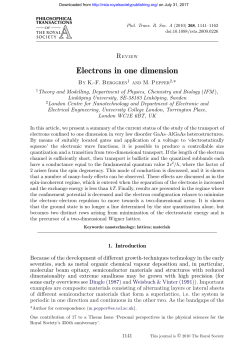 Electrons in one dimension