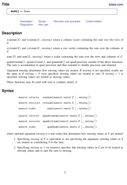Sums - Stata